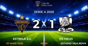 Estrela E.C x Os Crias • 27/05/2026 • 08:00 • Estadio Vila Nova