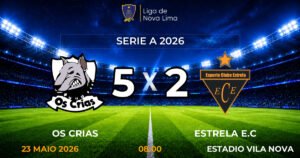 Os Crias x Estrela E.C • 23/05/2026 • 08:00 • Estadio Vila Nova