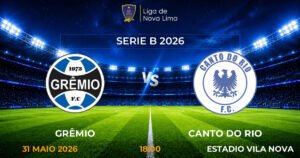 Grêmio x Canto do Rio • 31/05/2026 • 18:00 • Estadio Vila Nova