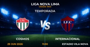 Cosmos x Internacional • 29/06/2026 • 11:00 • Estadio Vila Nova